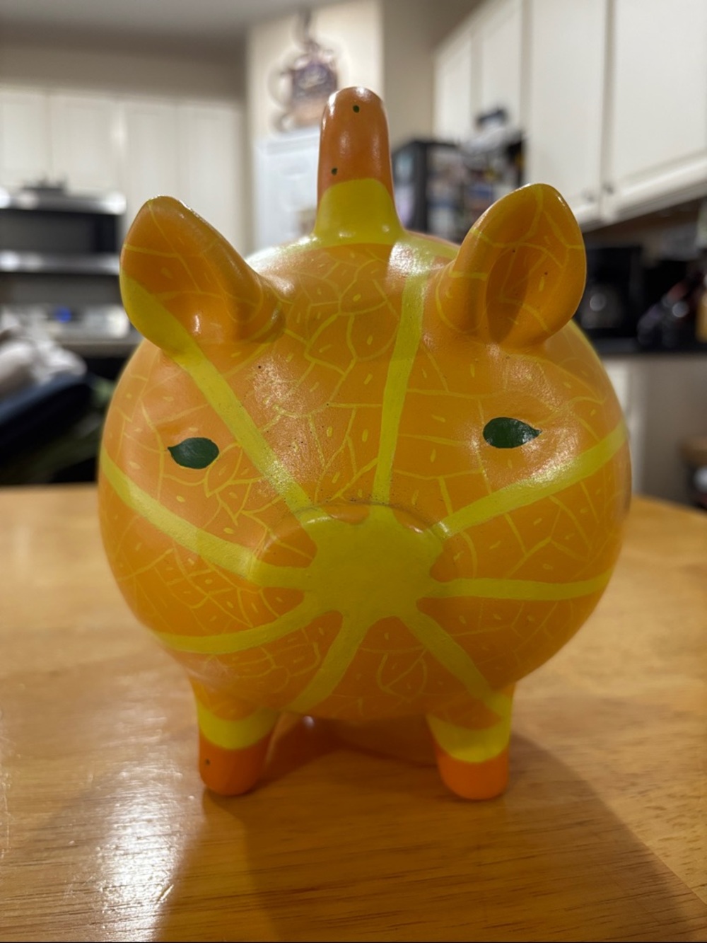 Vintage Talavera Piggy Bank -Orange